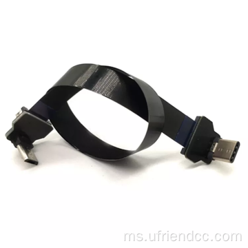 90 darjah FFC FPC Flat Micro Ribbon Cable Wire Wire USB Mikro Riben Kabel Kelabu / Hitam / Custom Terima Elektronik